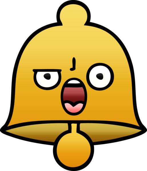 bir insan tarafından çizilmiş bir çanın gölgelenmiş karikatürü