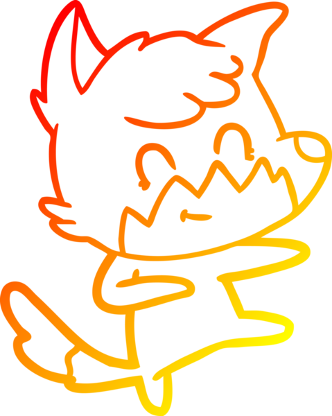 Bir insan tarafından çizilmiş, karikatür, arkadaş canlısı tilki çizimi.