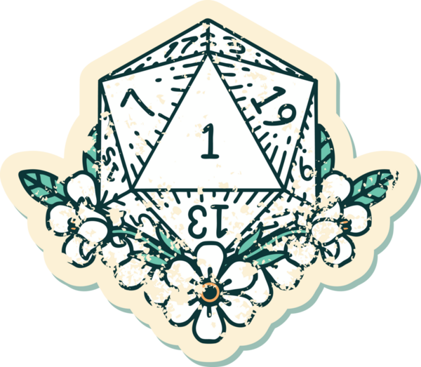 Doğal bir zarın grunge sticker 'ı bir insan tarafından çizilmiş çiçek elementleriyle yuvarlanıyor.