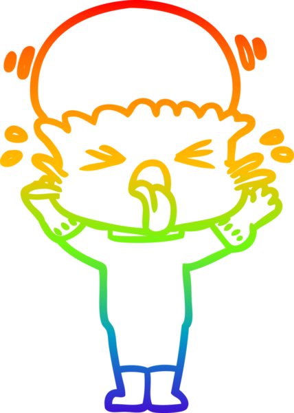 Gökkuşağı gradyanı çizimi bir insan tarafından çizilmiş garip bir uzaylı çizgi filmi.