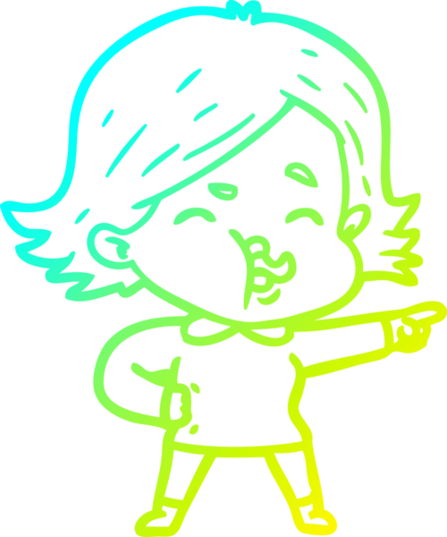 Bir insan tarafından çizilmiş bir karikatür kızı çizimi.