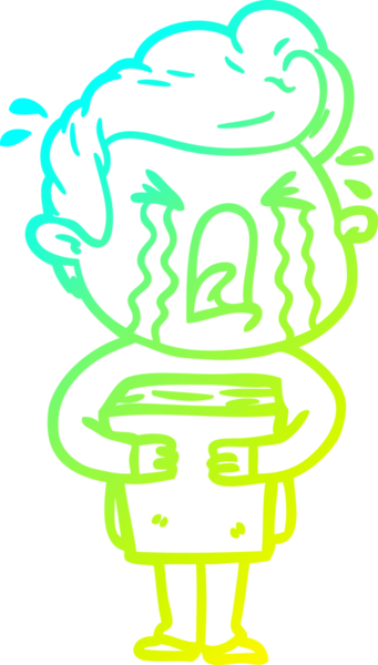 Bir insan tarafından çizilmiş ağlayan bir karikatür çizimi.