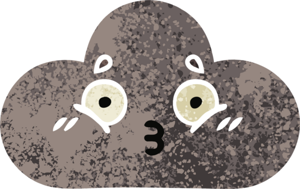 Bir insan tarafından çizilmiş bir fırtına bulutunun retro çizim tarzı karikatürü