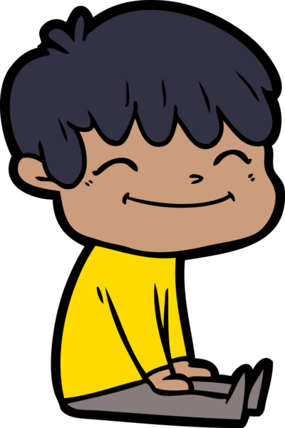 Bir insan tarafından çizilmiş mutlu çocuk çizgi filmi.