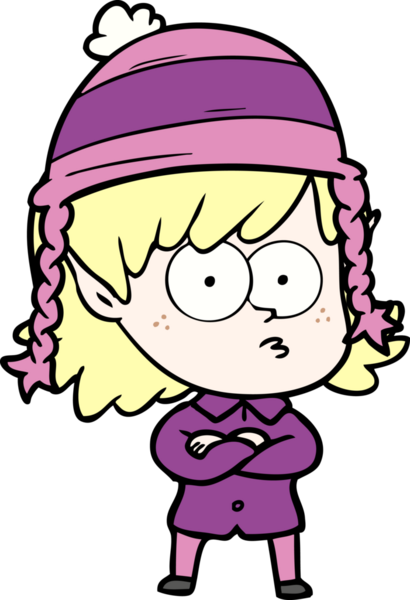 Bir insan tarafından çizilmiş çizgi film elf kızı.