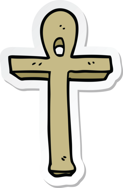 Bir insan tarafından çizilmiş Ankh çizgi filminin çıkartması