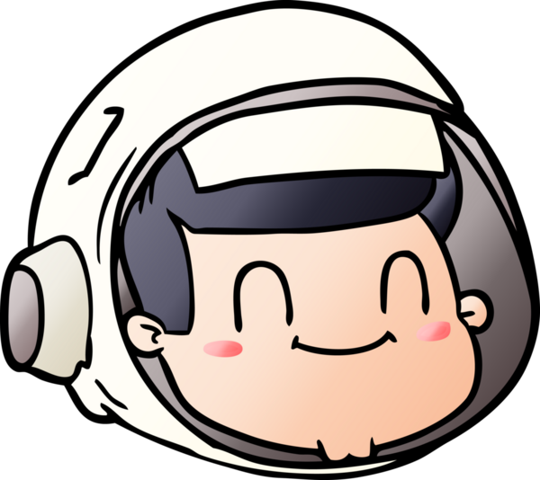 Bir insan tarafından çizilmiş astronot yüzü.