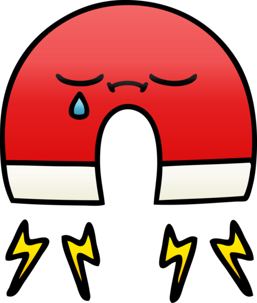 Bir insan tarafından çizilmiş bir mıknatısın gölgelenmiş gradyanı