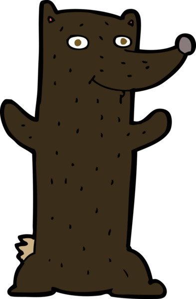 bir insan tarafından çizilmiş kara ayı çizgi filmi