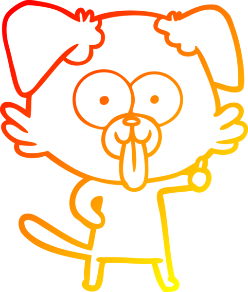 Bir insan tarafından çizilmiş dilli çizgi film köpeği çizimi.