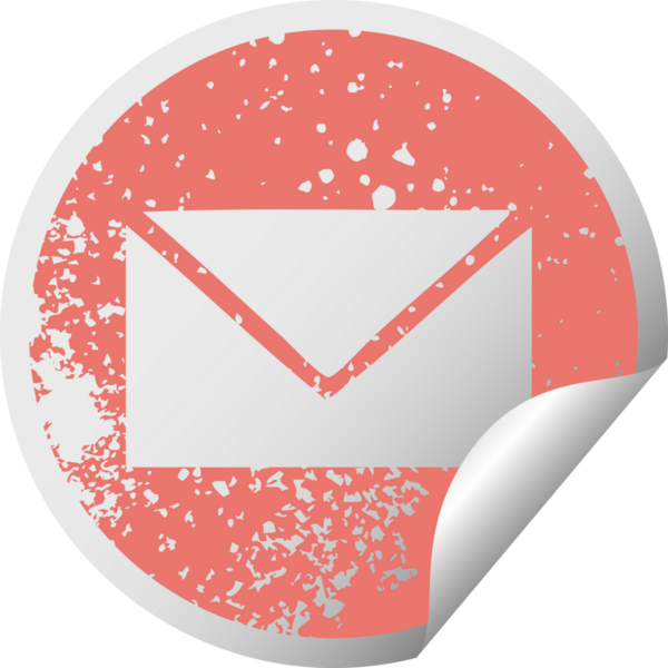 Bir insan tarafından çizilen kağıt zarfın çizilmiş dairesel kabuk soyma etiketi.