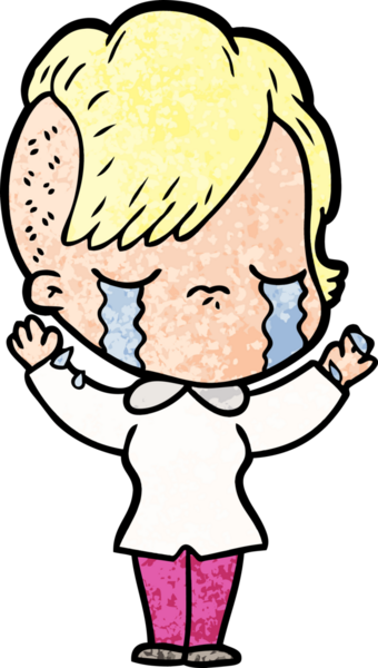 Bir insan tarafından çizilmiş ağlayan bir kız.