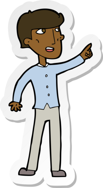 Bir insan tarafından çizilmiş bir karikatür adamın çıkartması.