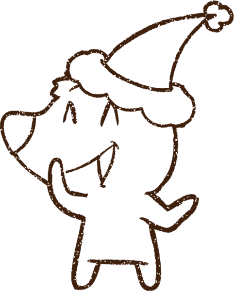 Bir insan tarafından çizilmiş Noel Ayısı Kömürü