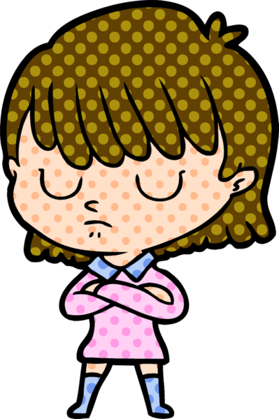 Bir insan tarafından çizilmiş karikatür kadın.