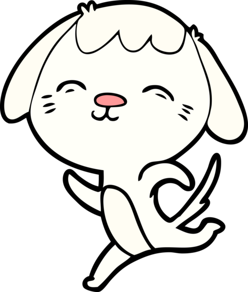 Bir insan tarafından çizilmiş mutlu çizgi film köpeği.