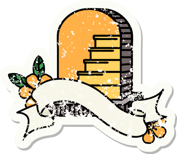 Bir insan tarafından çizilmiş mezar taşının sancağı olan eski bir etiket.