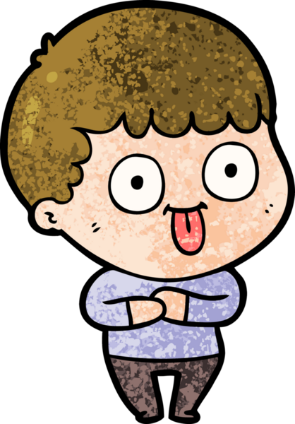 cartoon dumb kid drawn by a human