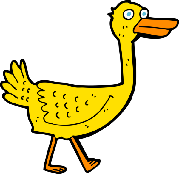 Bir insan tarafından çizilmiş çizgi film kuşu.