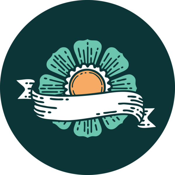 Bir insan tarafından çizilmiş bir çiçek ve afişin ikonik dövme şekli