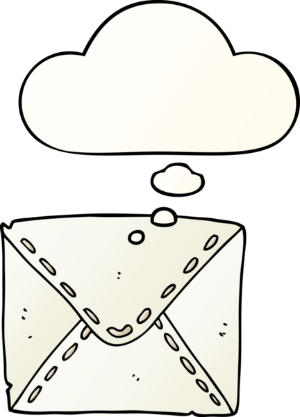 Düşünce baloncuğu olan çizgi film harfi bir insan tarafından çizilmiş.