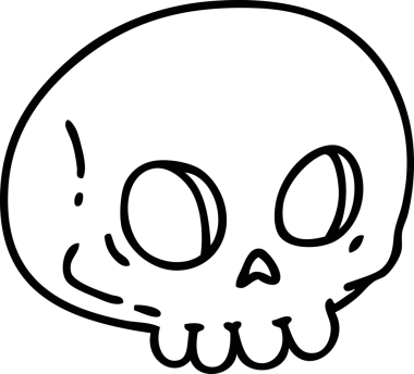 Bir insan tarafından çizilmiş ürkütücü bir cadılar bayramı kafatası karalaması.