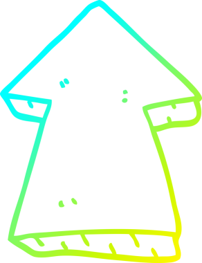 Soğuk gradyan çizgi çizimi bir insan tarafından çizilmiş bir oku işaret ediyor.