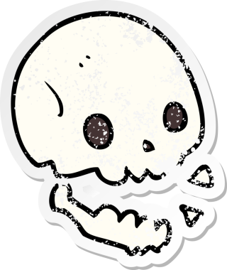 Bir insan tarafından çizilmiş ürkütücü bir karikatür çıkartması.