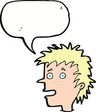 Bir insan tarafından çizilmiş konuşma balonu olan heyecanlı bir çocuk.