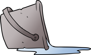 Bir insan tarafından çizilmiş bir kova su.