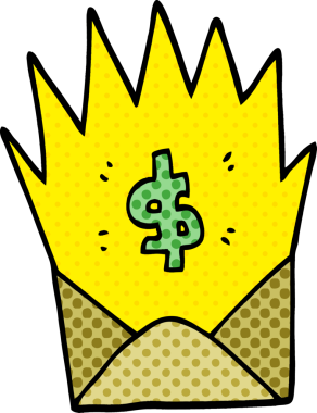 karikatür karalaması bir insan tarafından beklenmeyen maaş çeki