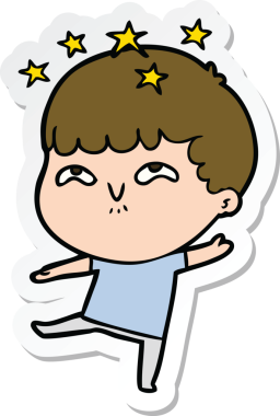 Bir insan tarafından çizilmiş bir karikatür çıkartması.