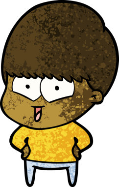 Bir insan tarafından çizilmiş mutlu çocuk çizgi filmi.