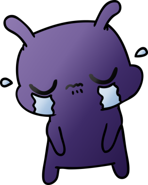 Bir insan tarafından çizilmiş sevimli üzgün uzaylı çizimi.