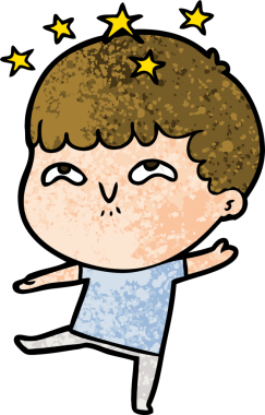 çizgi film bir insan tarafından çizilmiş hayret verici çocuk.