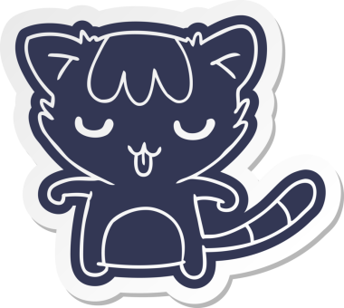 Bir kawaii 'nin karikatür çıkartması Bir insan tarafından çizilmiş şirin rakun