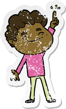 Bir insan tarafından çizilmiş, karikatür dostu bir adamın sıkıntılı çıkartması.