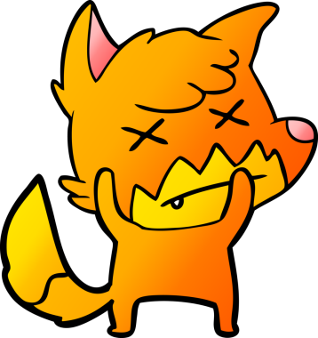 Bir insan tarafından çizilmiş ölü tilki çizgi filmi