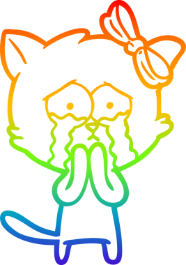 gökkuşağı gradyanı çizimi bir insan tarafından çizilmiş çizgi film kedisi