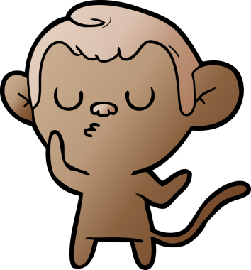 Bir insan tarafından çizilmiş çizgi maymun.