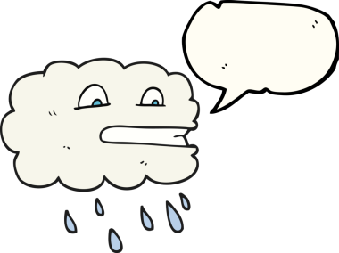 Bir insan tarafından çizilmiş serbest konuşma baloncuğu yağmur bulutu