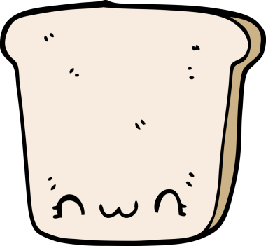 Bir insan tarafından çizilmiş bir ekmek dilimi.