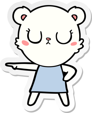 Bir insan tarafından çizilmiş kutup ayısı karikatürü.