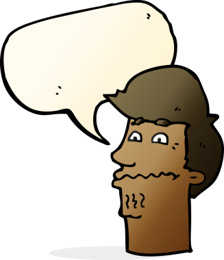 Bir insan tarafından çizilmiş konuşma balonlu sinirli bir adam.