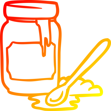 Bir insan tarafından çizilen bal kavanozunun sıcak çizgi çizimi