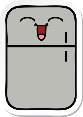 Bir insan tarafından çizilmiş şirin bir buzdolabı etiketi.