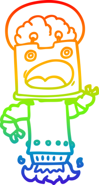 gökkuşağı gradyan çizgisi bir insan tarafından çizilmiş robot çizgi