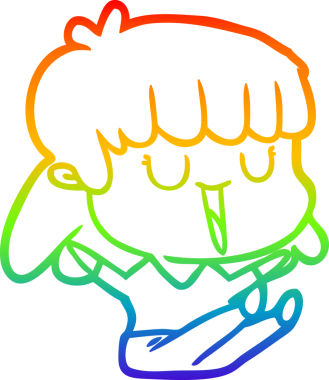 gökkuşağı gradyan çizimi bir insan tarafından çizilmiş bir karikatür kadın