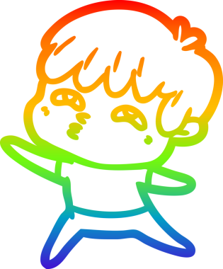 Gökkuşağı gradyanı çizimi Bir insan tarafından çizilmiş tuhaf bir çizgi