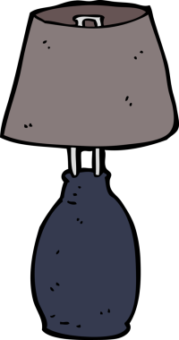 Bir insan tarafından çizilmiş çizgi film lambası.